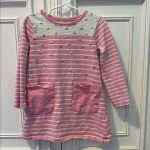 Mini Boden Pink and White Striped Dress